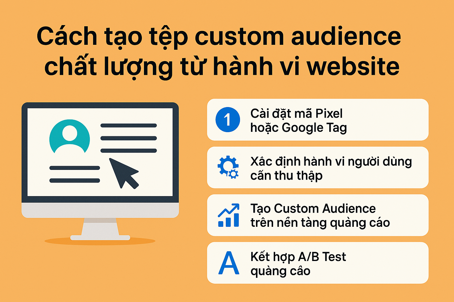 Cách tạo tệp custom audience chất lượng từ hành vi website