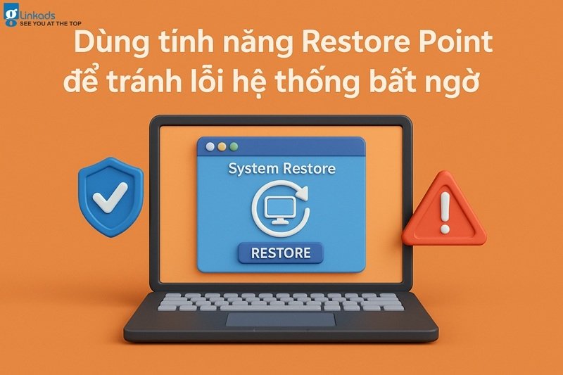 Dùng tính năng Restore Point để tránh lỗi hệ thống bất ngờ