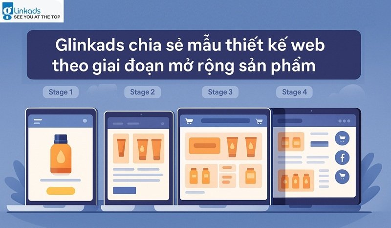 Glinkads chia sẻ mẫu thiết kế web theo giai đoạn mở rộng sản phẩm