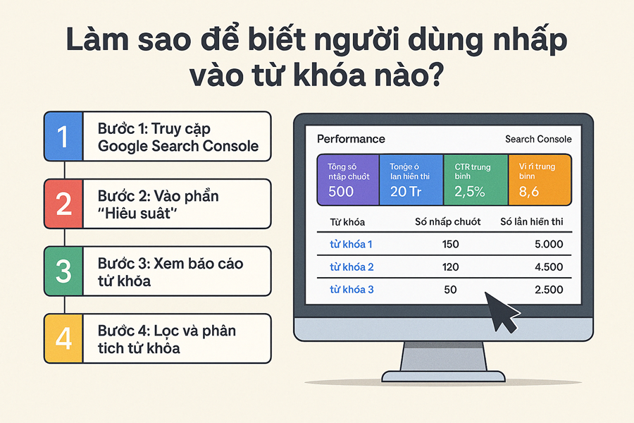 Làm sao để biết người dùng nhấp vào từ khóa nào?