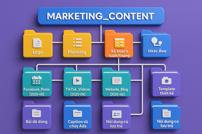 Mẫu Cấu Trúc Thư Mục Lưu Content Chuẩn Cho Team Marketing