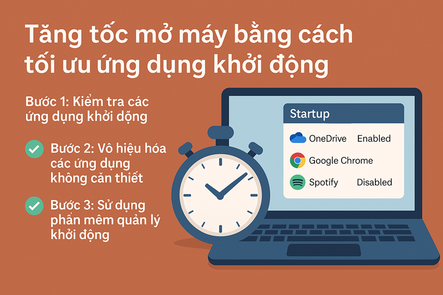 Tăng tốc mở máy bằng cách tối ưu ứng dụng khởi động