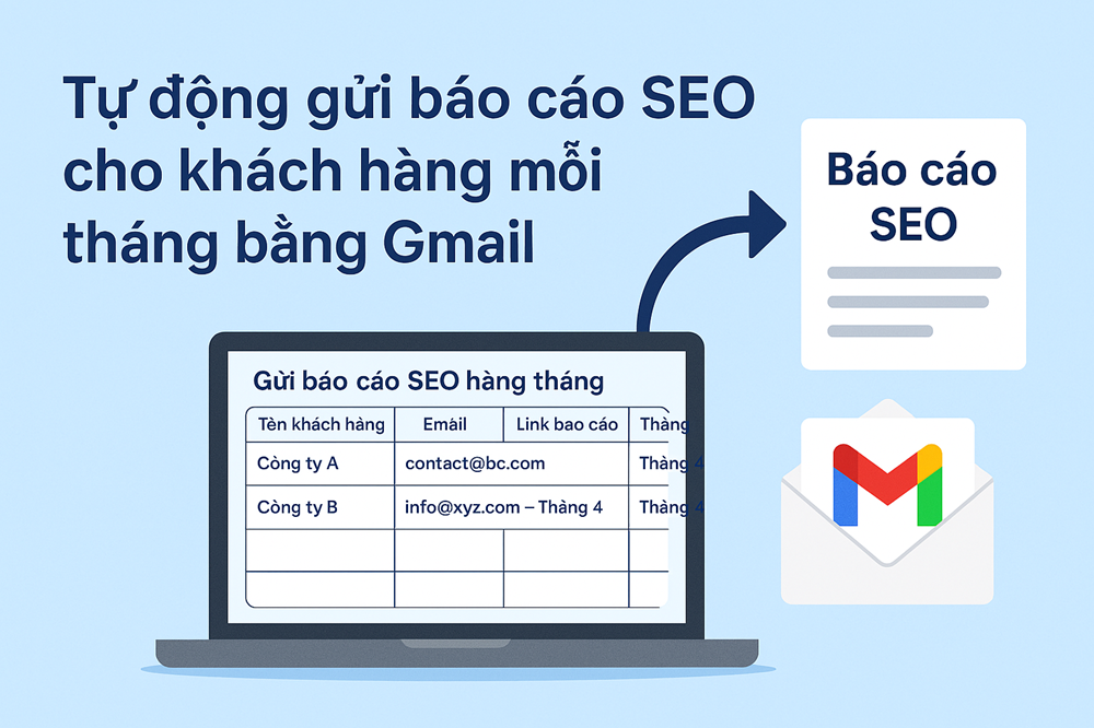 Tự động gửi báo cáo SEO cho khách hàng mỗi tháng bằng Gmail